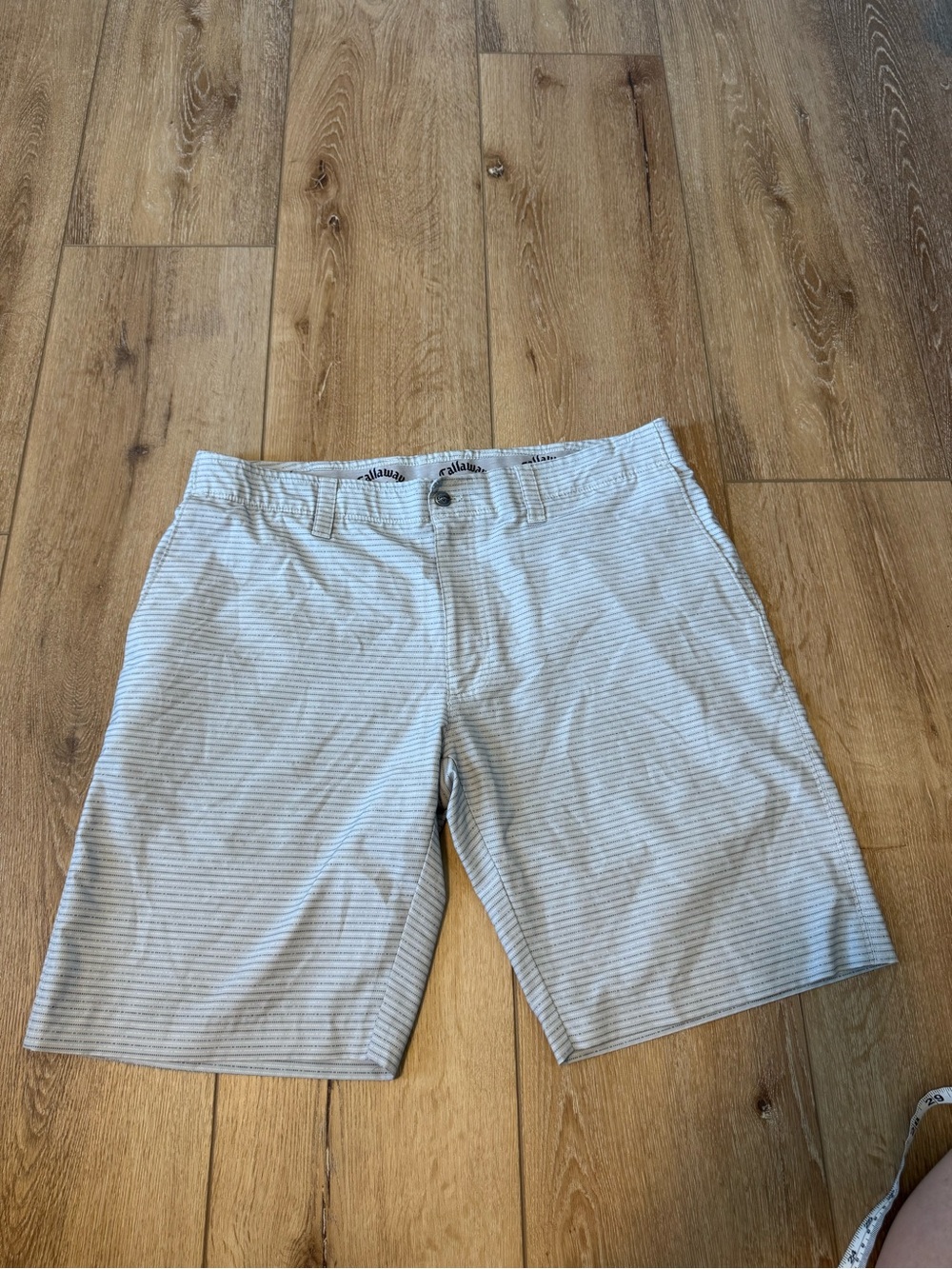 Callaway Golf Shorts Gray Striped Performance Wicking Dri Fit 36